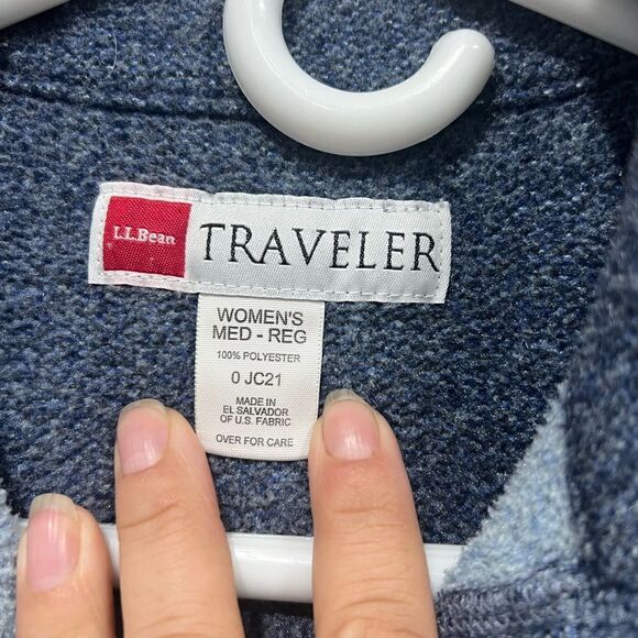 LL. Bean traveler blue  buttons front jacket size M regular - Picture 9 of 9